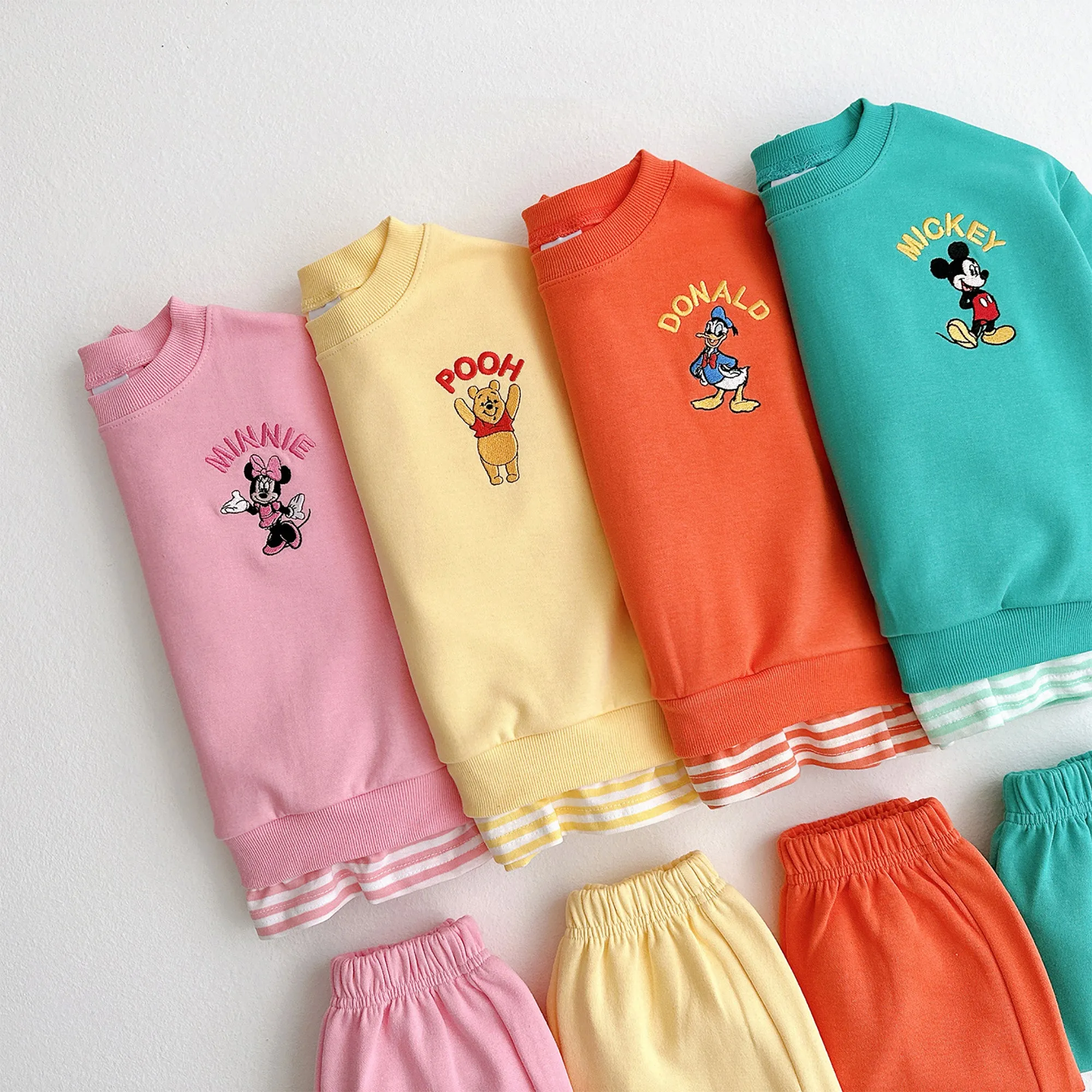 Friends Embroidered Sweat Set - Orange
