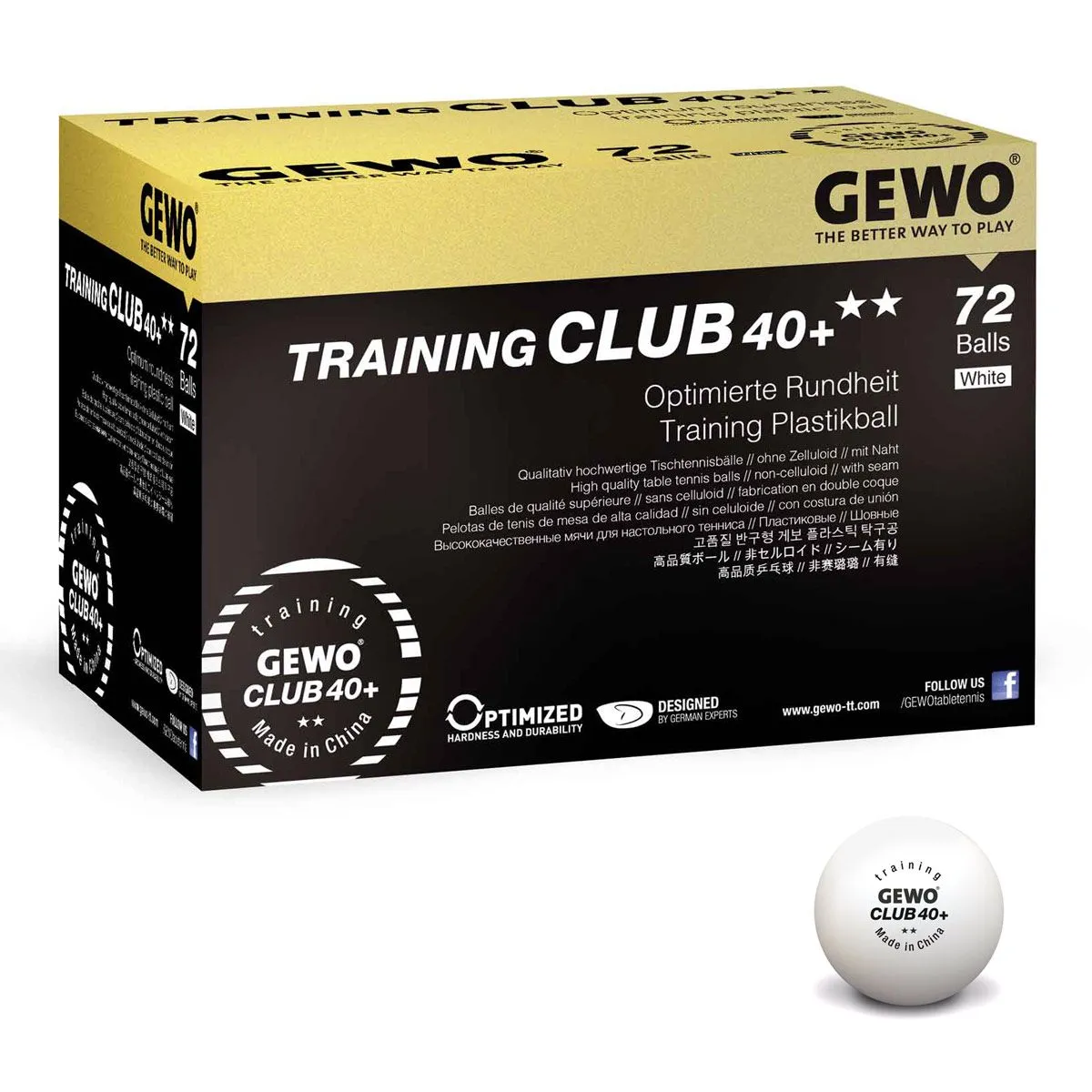 Gewo Balls Training Club 40 ** 4x 72er Box white