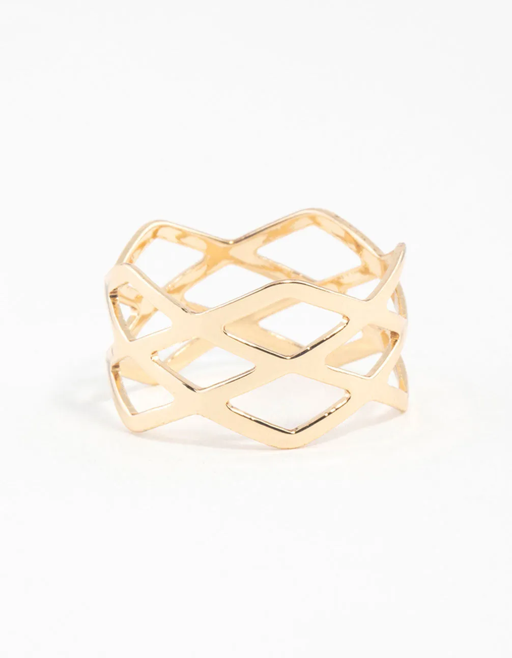 Gold Multi Cross Over Ring