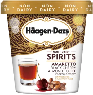 Haagen-Dazs Spirits, Non-Dairy Amaretto Black Cherry Almond (Pint)