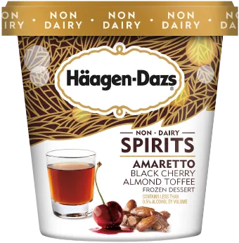 Haagen-Dazs Spirits, Non-Dairy Amaretto Black Cherry Almond (Pint)