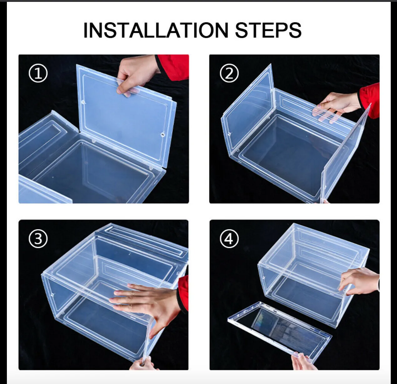 Hat Organizer & Premium Hat Storage Box for Baseball Caps - Crystal Clear