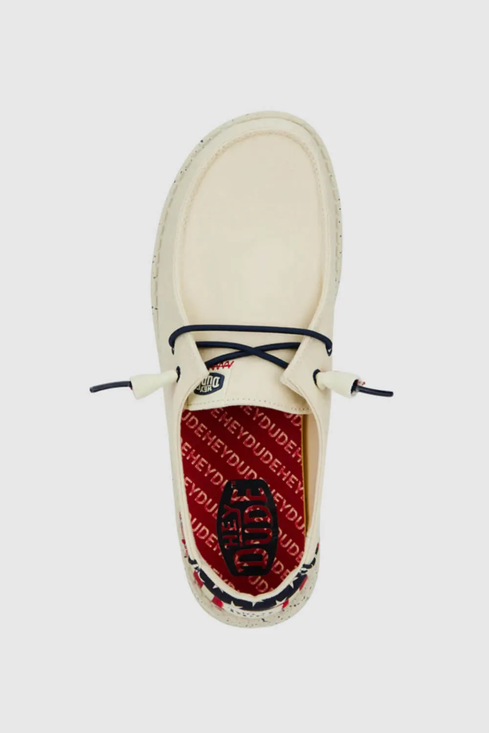 HEYDUDE Women’s Wendy Americana Print Shoes in Off White | 41096-1LB
