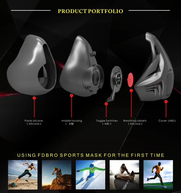 High Altitude training  sport mask, oxygen deprivation mask for high intensity training