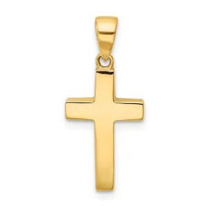 High Polished Flat Cross - 14kt Yellow Gold
