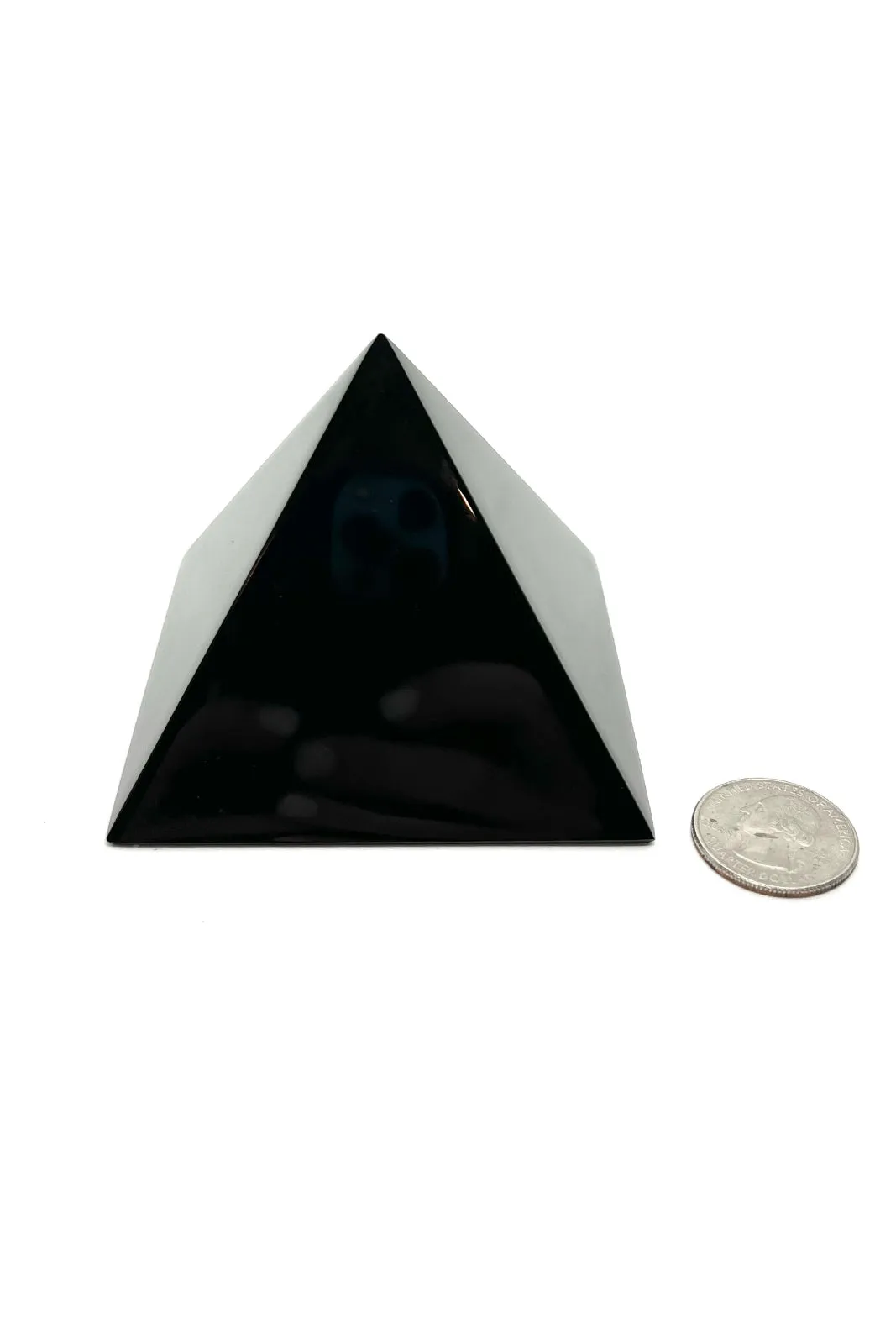 Highly Polished Black Obsidian Pyramid