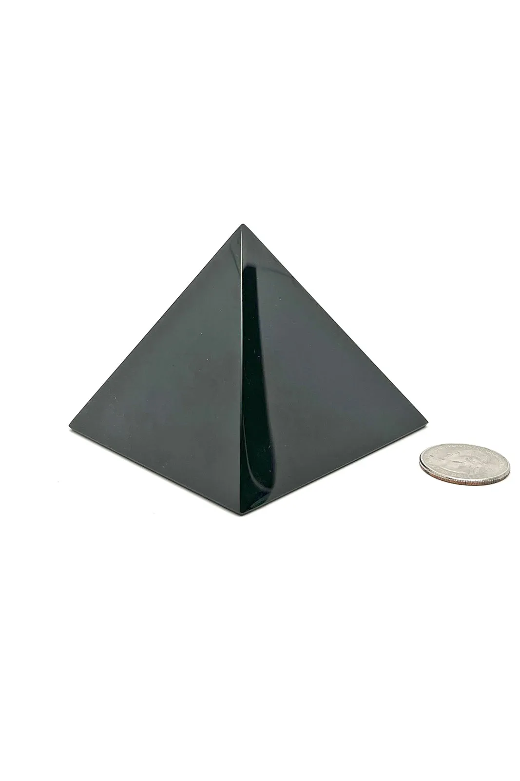 Highly Polished Black Obsidian Pyramid