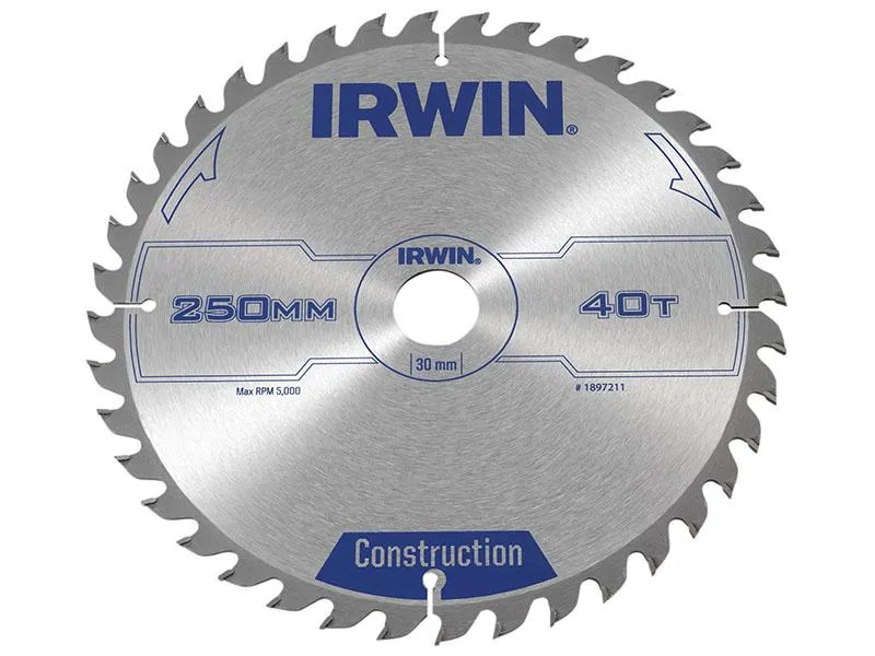 IRWIN General Purpose Table & Mitre Saw Blade 250 X 30Mm X 40T Atb