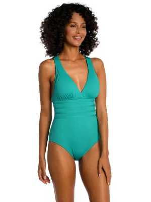 Island Goddess Crossback One Piece in Emerald