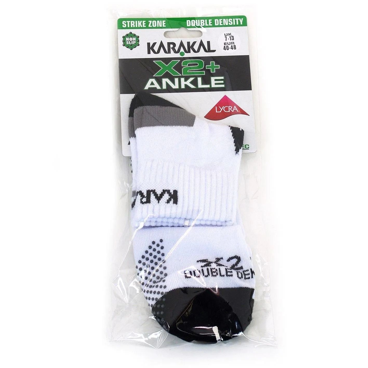Karakal X2  Mens Technical Ankle Badminton Socks - White / Black (UK7-UK13)
