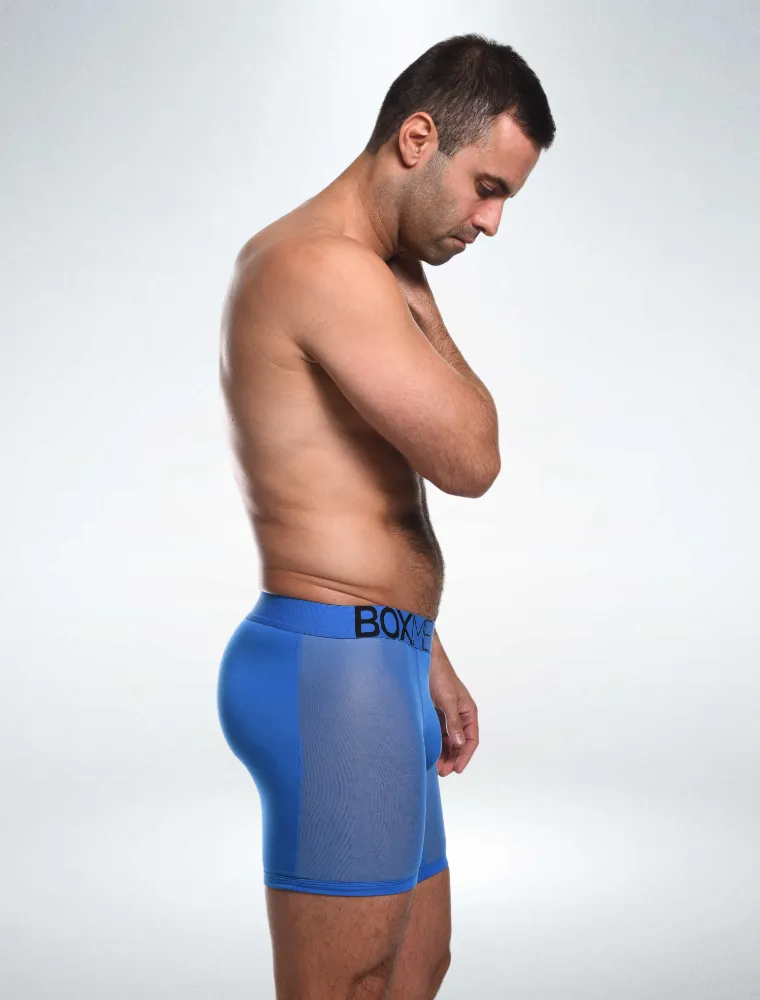 King Fit Mesh Panel - Transparent Crotch: Serious Blue