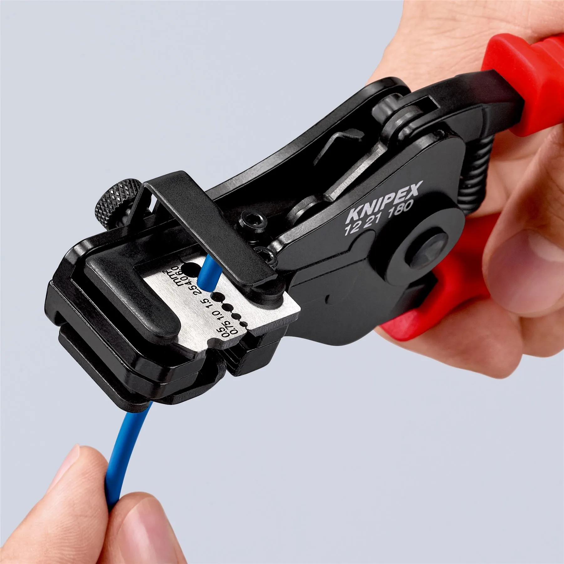 KNIPEX Insulation Stripper with Adapted Blades 180mm Stripping Pliers Plastic Coated 12 21 180