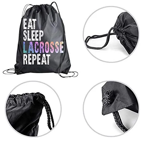 Lacrosse Gift Bundle, Girls Lacrosse Stud Earrings, Drawstring Bag and Hair Ties Gift Set, Girls Lacrosse Accessories For LAX Players and Teams