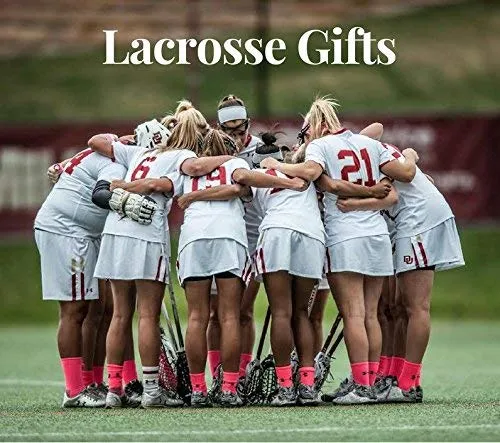Lacrosse Gift Bundle, Girls Lacrosse Stud Earrings, Drawstring Bag and Hair Ties Gift Set, Girls Lacrosse Accessories For LAX Players and Teams