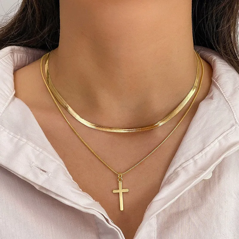 LAYERED CROSS - NECKLACE