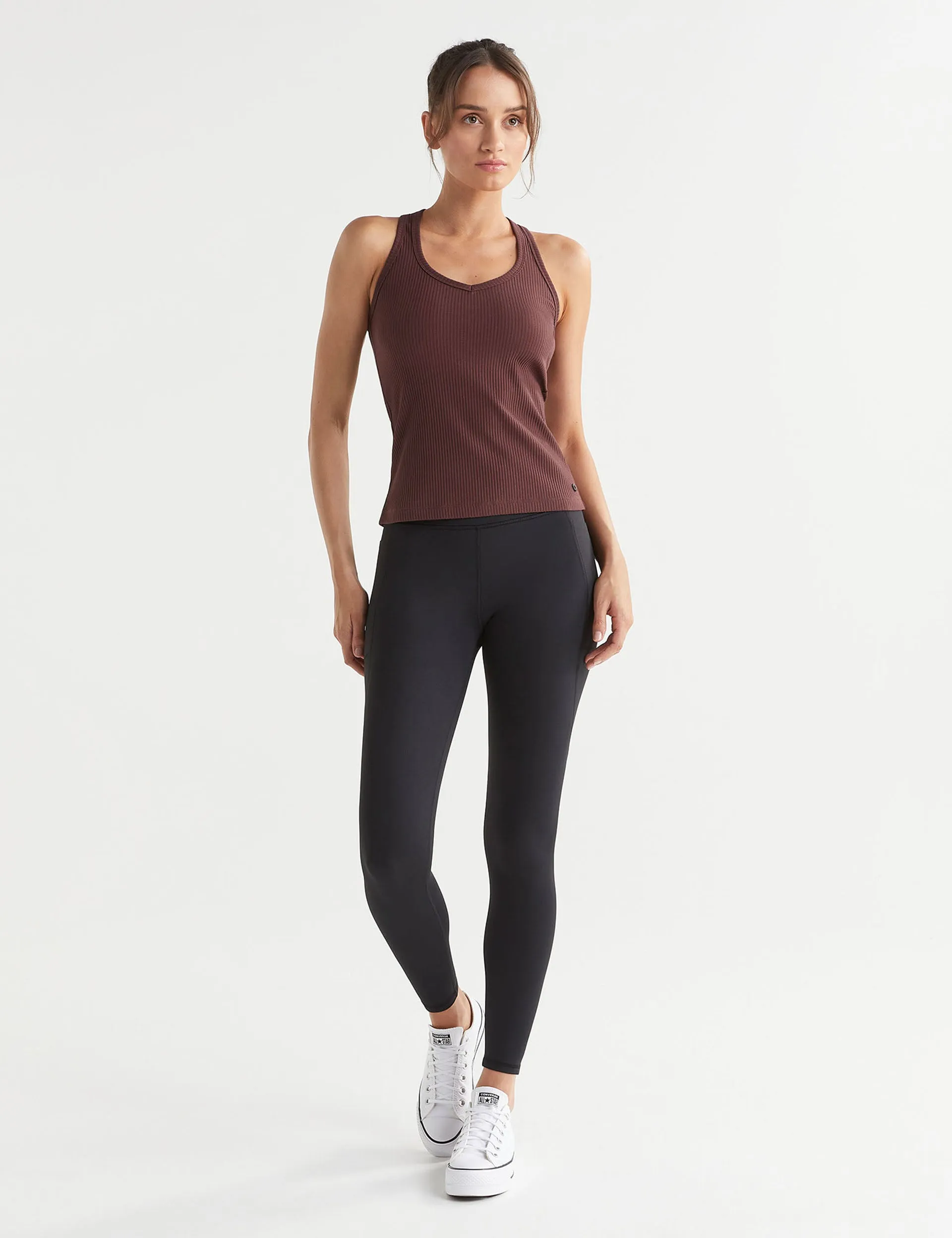 Leera Ribbed Tank - Burgundy