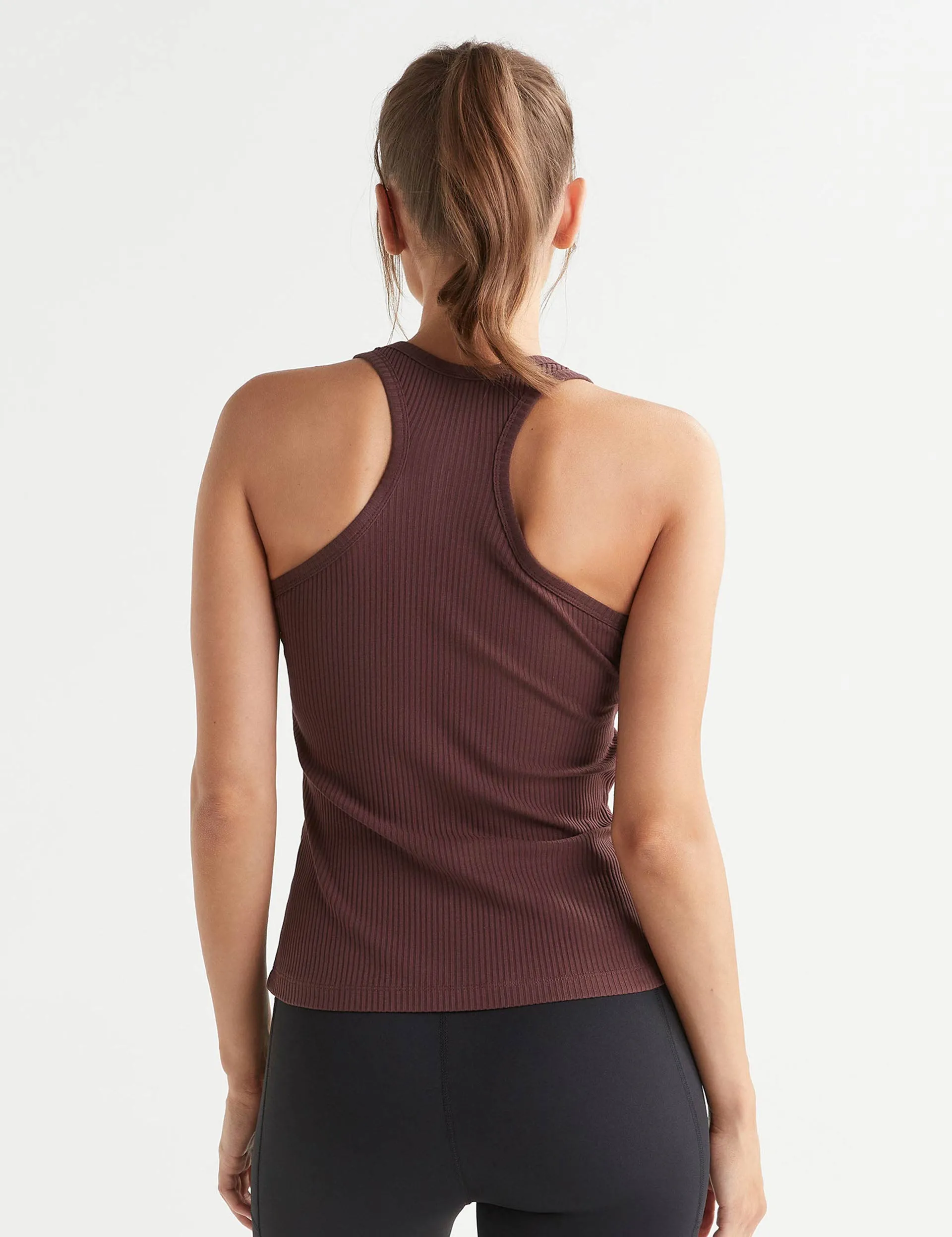 Leera Ribbed Tank - Burgundy