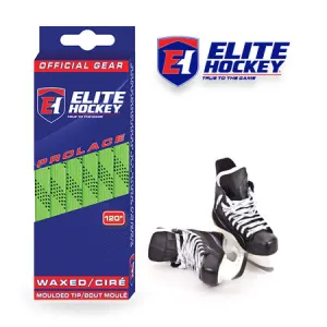 LIME GREEN WAXED HOCKEY LACES