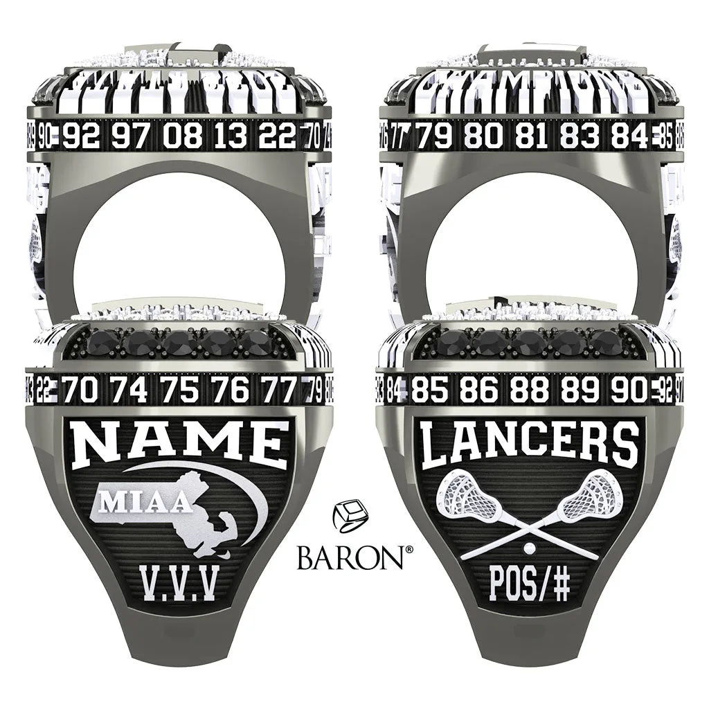 Longmeadow High School Lacrosse 2022 Championship Ring - Design 2.7