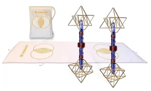 Magnetic Healing Mat System with Two Quartz Crystal Healing Earth Vajras