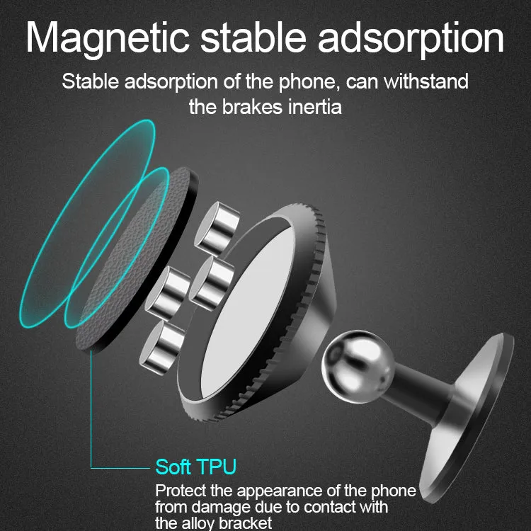 Magnetic Phone Holder GPS Universal Mobile Phone Mount Air Vent Car Holder Black