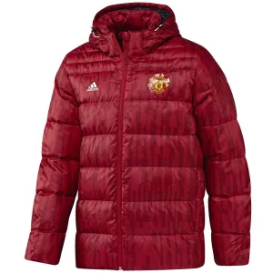 Manchester United soccer red training bench padded jacket 2017/18 - Adidas