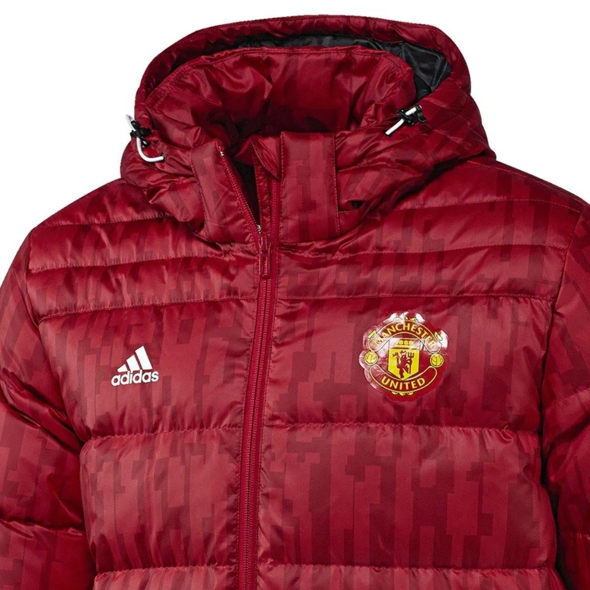 Manchester United soccer red training bench padded jacket 2017/18 - Adidas