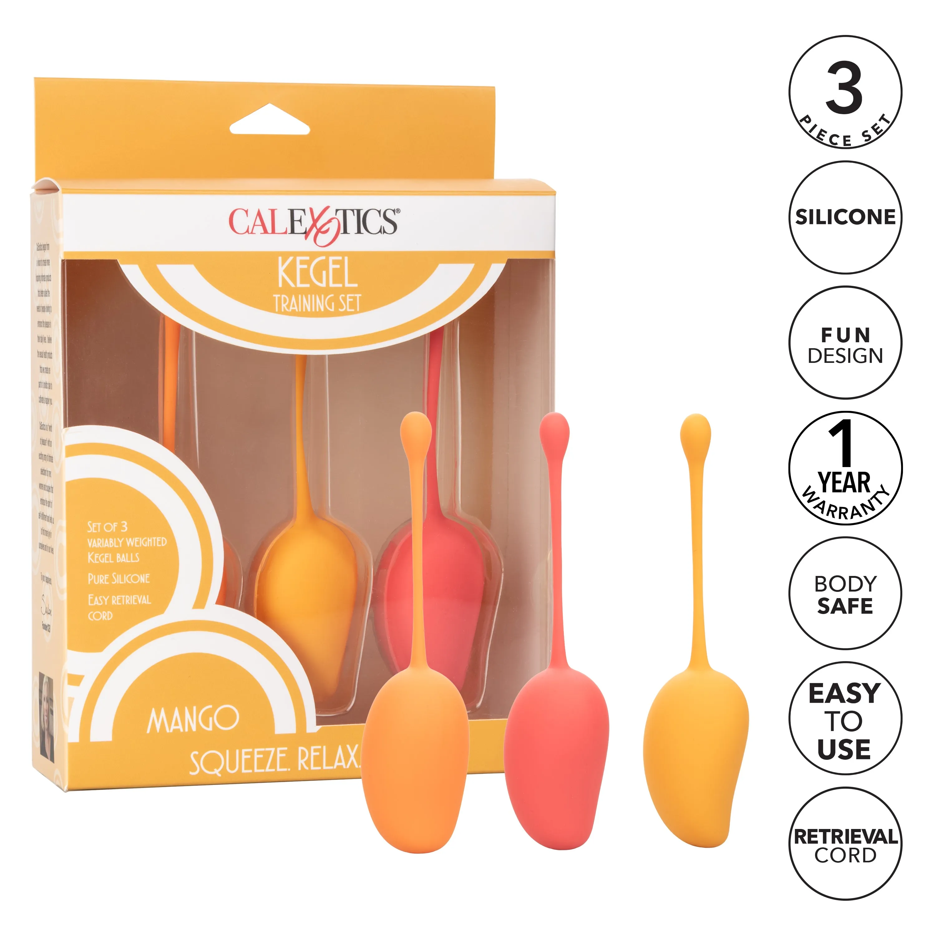 Mango 3 Piece Silicone Kegel Training Set