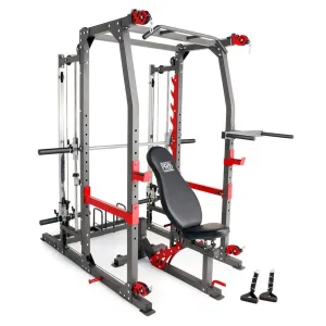 MARCY MULTI FUNCTIONAL TRAINER POWER CAGE RACK & SMITH MACHINE CABLE CROSS OVER GYM ALL IN ONE