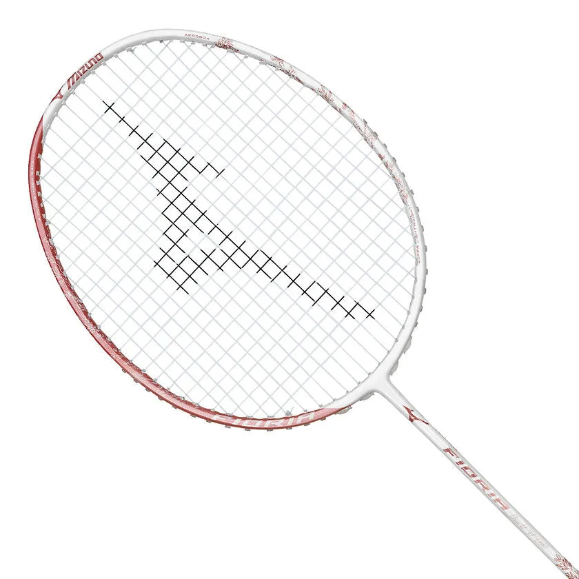 Mizuno Fiora Lite Badminton Racket (Pearl White/Glory Coral) (Unstrung)