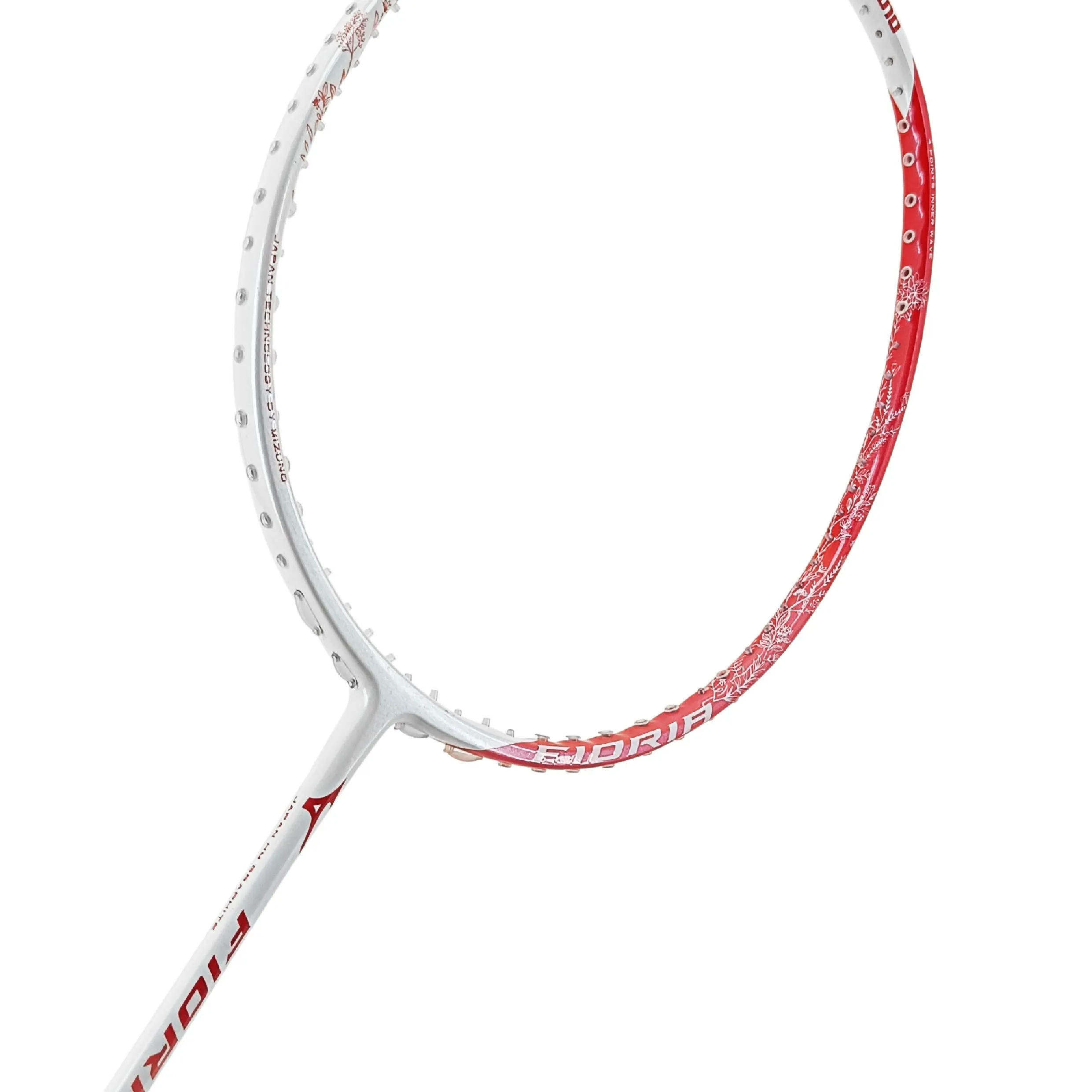 Mizuno Fiora Lite Badminton Racket (Pearl White/Glory Coral) (Unstrung)