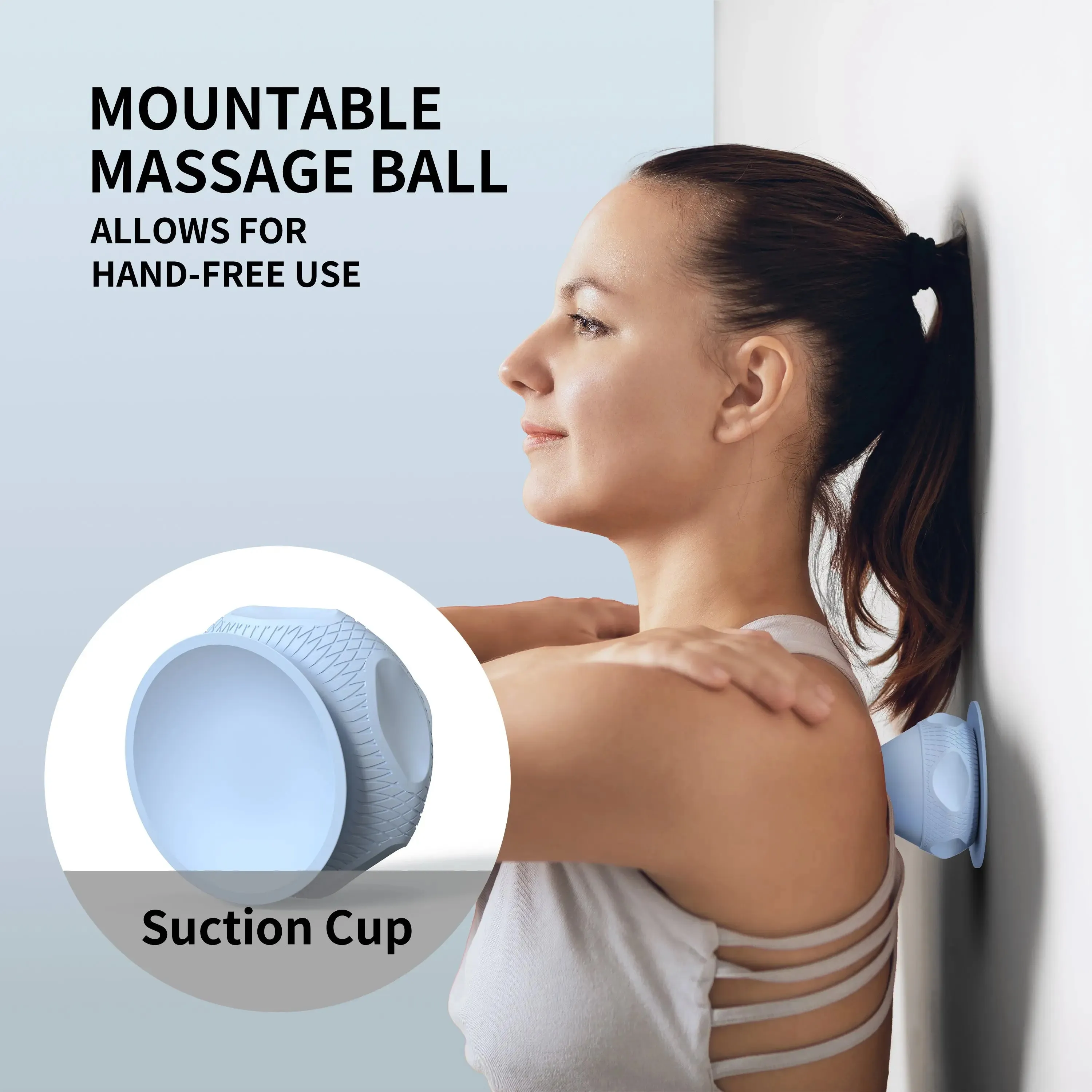 Mountable Spiky Massage Ball, Spike Ball with Suction Cup - Purple/Blue/Grey/Green
