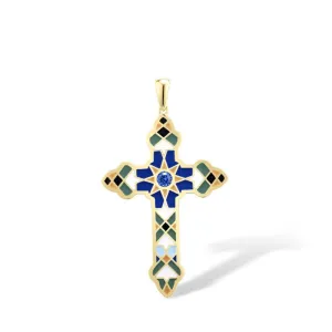 Multi Color Enamel Cross Pendant