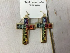 Multi-color leopard design earring