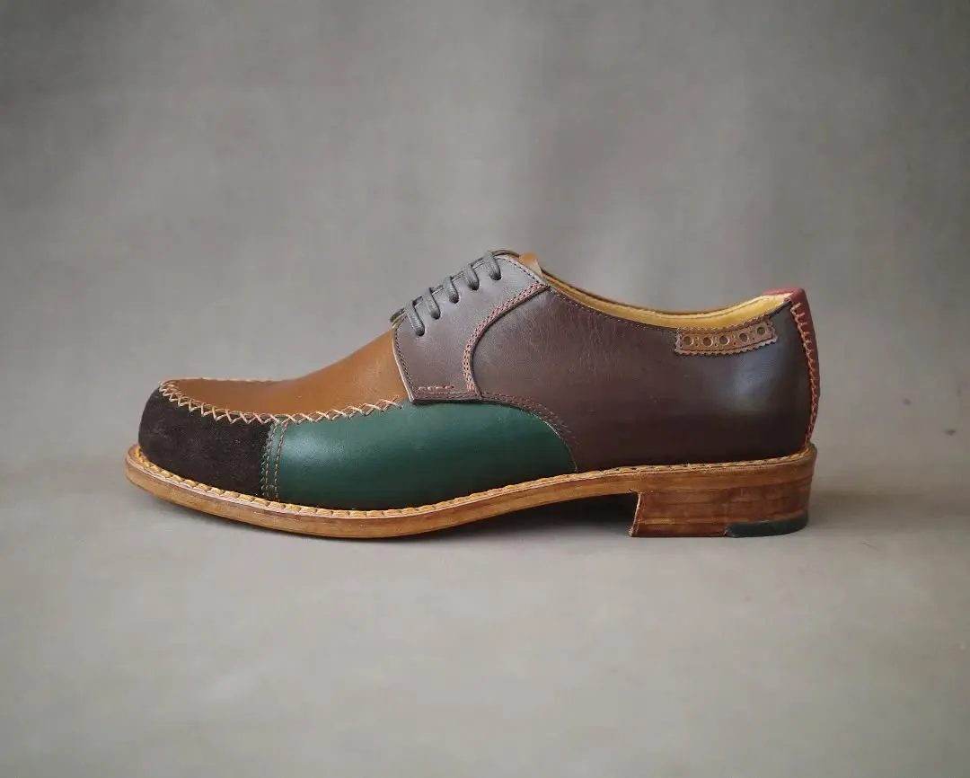 Multi Colour Leather Verdant Vogue Lace-Up Formal Shoes - Formals Shoes