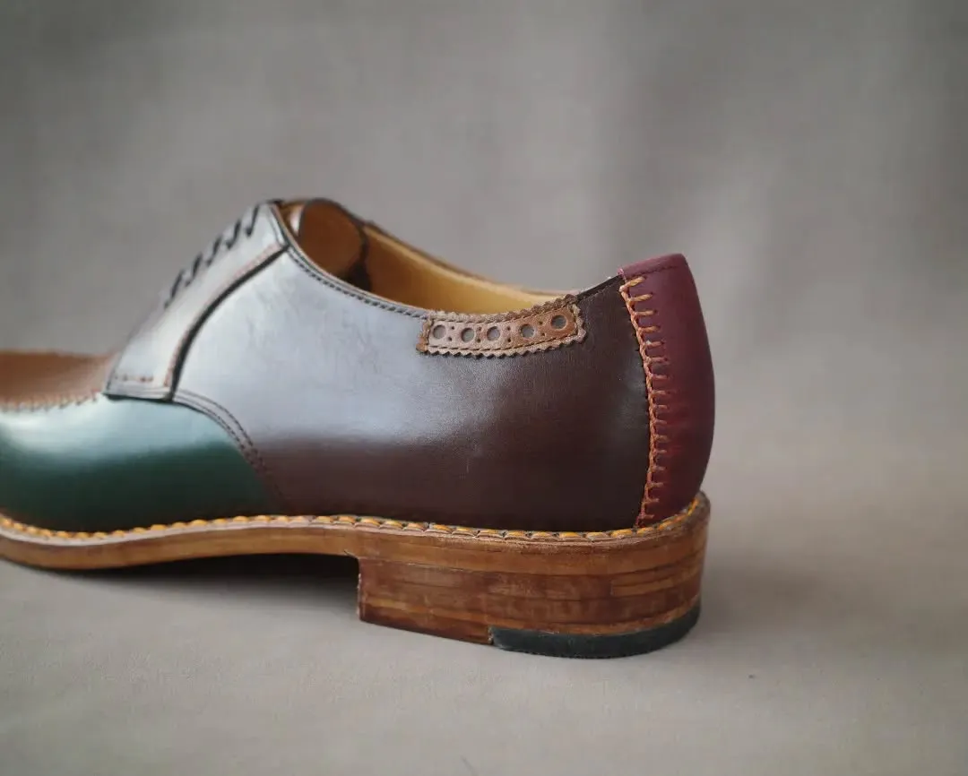 Multi Colour Leather Verdant Vogue Lace-Up Formal Shoes - Formals Shoes
