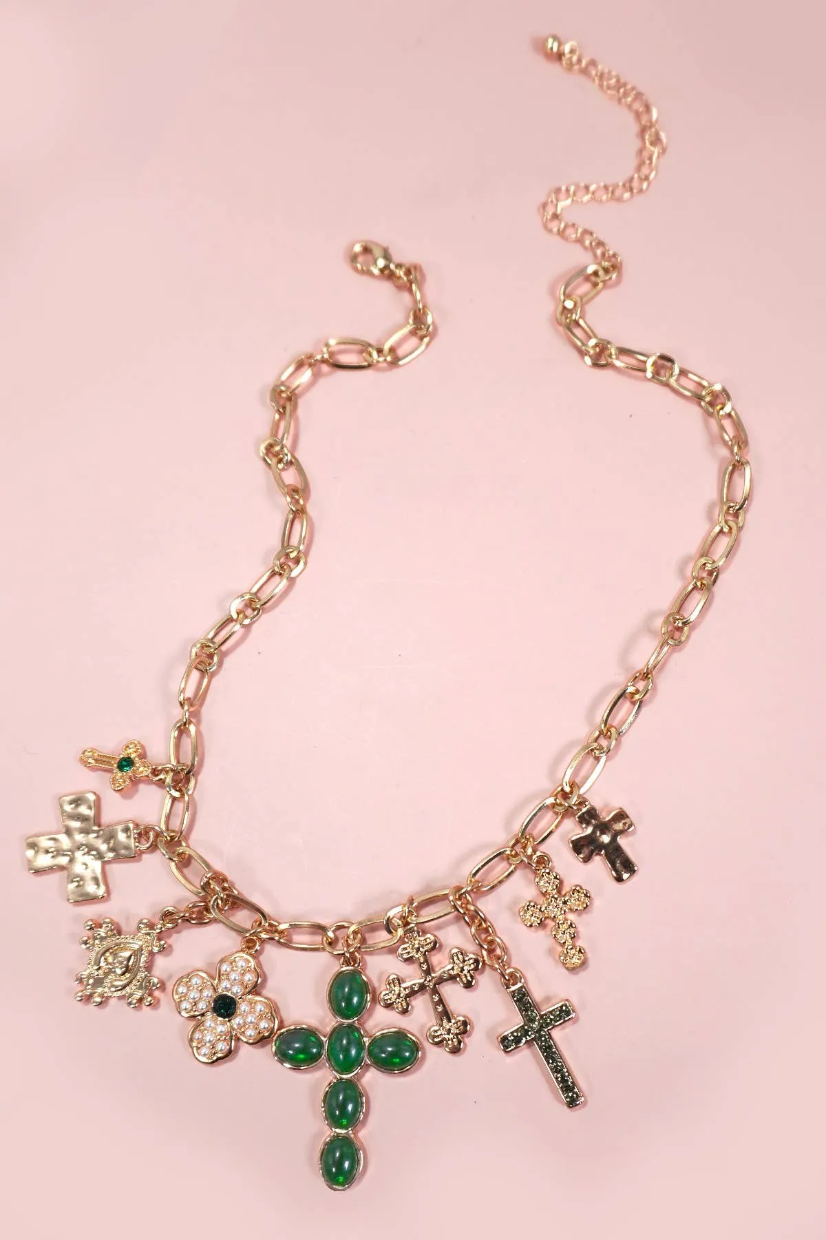 Multi Cross Charms Necklace