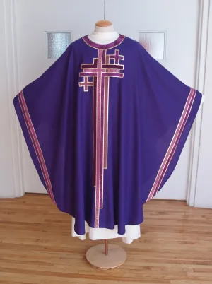 Multi Cross Sarum Blue Chasuble