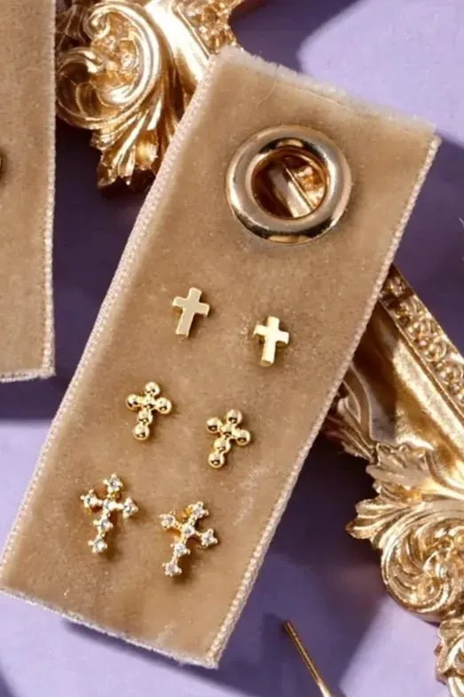 Multi-Cross Velvet Stud Gift Set