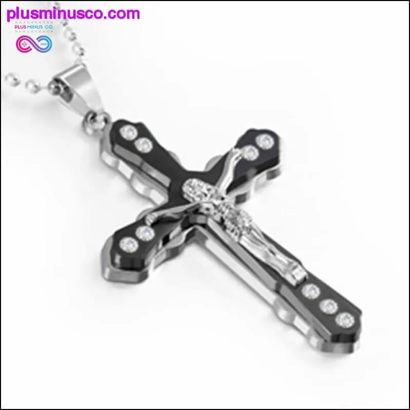 Multi-layer Jesus Cross Pendant Stainless Steel Necklace  For Men,