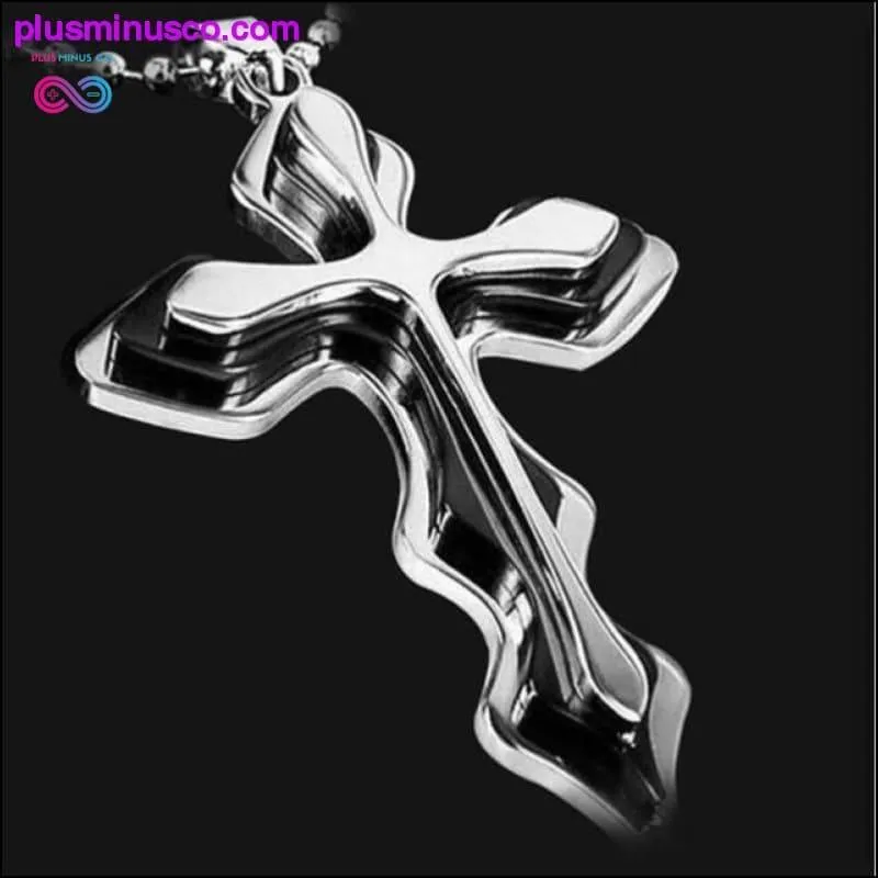 Multi-layer Jesus Cross Pendant Stainless Steel Necklace  For Men,