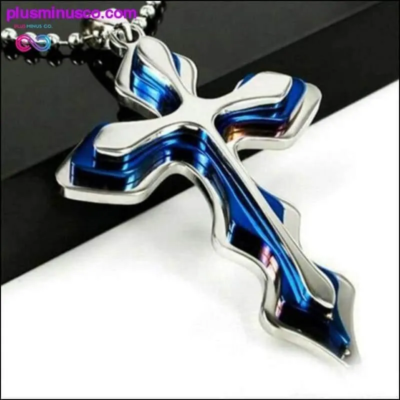 Multi-layer Jesus Cross Pendant Stainless Steel Necklace  For Men,