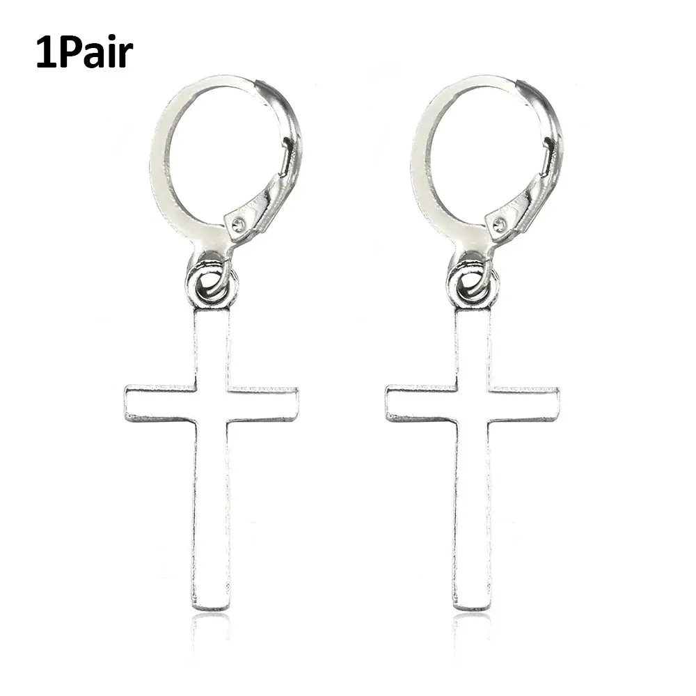Multi-Layered Cross Chain Dangle Earrings