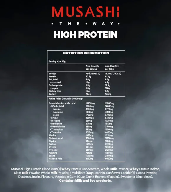 Musashi High Protein Powder Vanilla (900g)