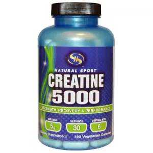 Natural Sport Supplement Training Systems, Creatine 5000, 180 Veggie Caps