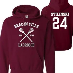 NEW Retails $50 Mars NY Women's Men's Teen Wolf Beacon Hills Lacrosse Stilinski 24 Hoodie Sz L