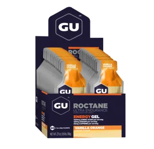 NEW Retails $93 Vanilla Orange GU ROCTANE GEL, high performance gel you can use in training and racing. Includes 24 Sachets! BB 09/24