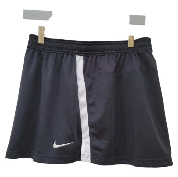Nike Women's Dri-Fit Technology Lacrosse Black with White Stripe Tennis Skirt, M