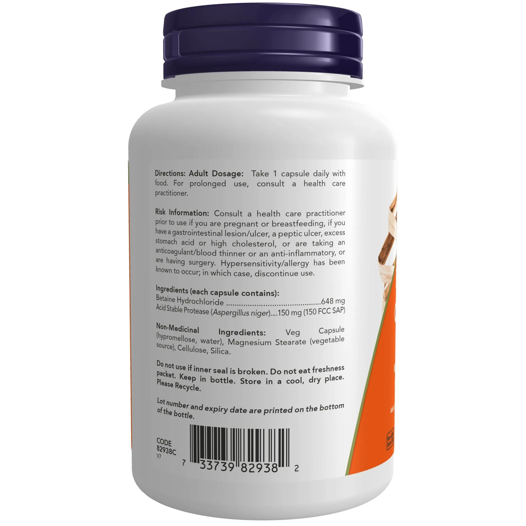 Now Betaine HCl 120 Veg Capsules