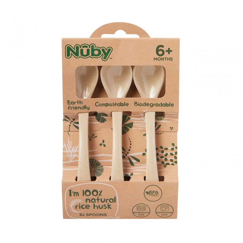 Nuby Rice Husk Spoons 3Pk 6m 